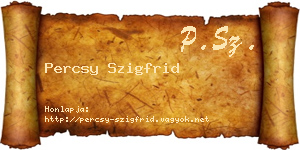 Percsy Szigfrid névjegykártya